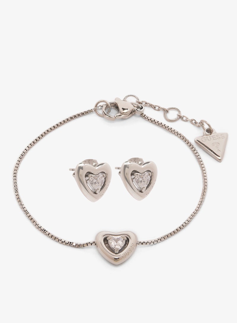 جس سوار وقلادات على شكل قلب كريستالي - Image 1